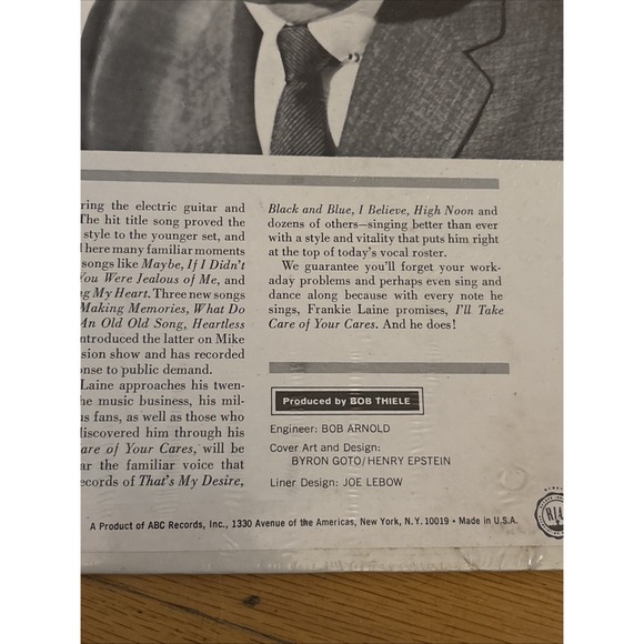 Frankie Laine- I'll‎ Take Care Of Your Cares Country 1967 ABCS-604 Vinyl 12'' - Picture 6 of 9